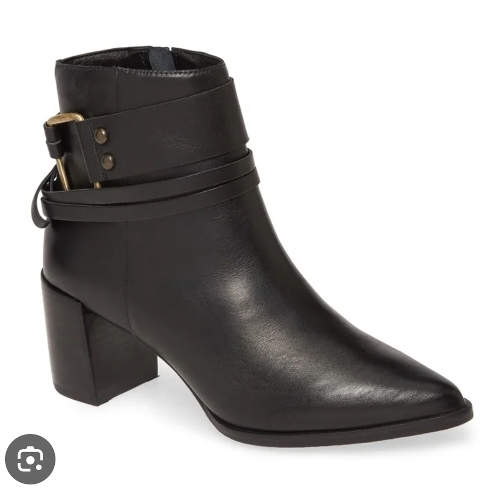 Matisse Black Ankle Boots Sleek Design with Block Heel Leather Sz 7.5 New No Tag